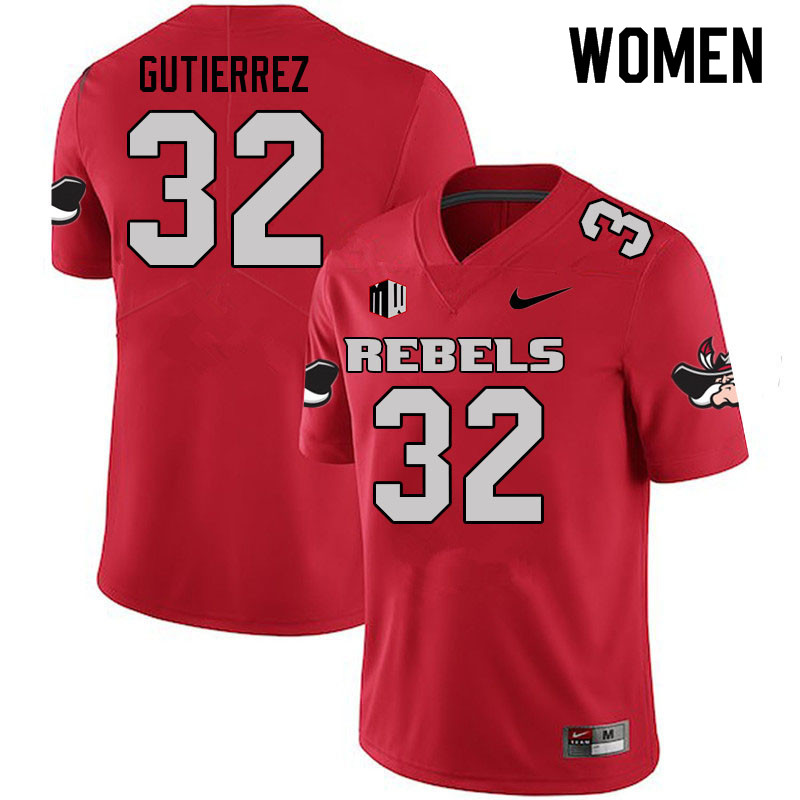 Women #32 Daniel Gutierrez UNLV Rebels College Football Jerseys Sale-Scarlet